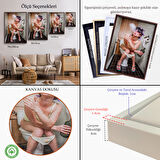 Altın Çerçeveli Tuvaletteki Kadın Kanvas Tablo