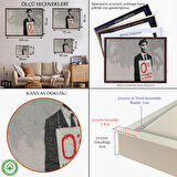 Beyaz Çerçeveli Banksy % 0 Faiz Oranı İsimli Çalışması Kanvas Tablo / % 0 Interest In People