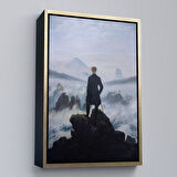 Altın Çerçeveli Caspar David Friedrich'in Sis Denizinin Üstündeki Gezgin İsimli Eseri Kanvas Tablo