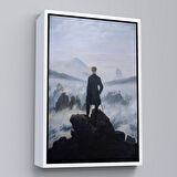 Altın Çerçeveli Caspar David Friedrich'in Sis Denizinin Üstündeki Gezgin İsimli Eseri Kanvas Tablo