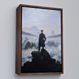 Altın Çerçeveli Caspar David Friedrich'in Sis Denizinin Üstündeki Gezgin İsimli Eseri Kanvas Tablo