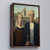 Beyaz Çerçeveli Amerikan Gotik Tarzı Kanvas Tablo