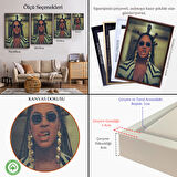 Beyaz Çerçeveli Beyonce Kanvas Tablo