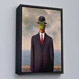 Siyah Çerçeveli Renee Magritte'in Adamın Oğlu İsimli Eseri Kanvas Tablo