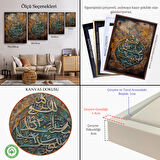 Altın Çerçeveli Soyut Arapça İslam Kaligrafi Tablosu