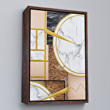 Altın Çerçeveli Modern Renkli Soyut Tablo