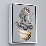 Siyah Çerçeveli Geometrik Formda Soyut Desenler Dekoratif Kanvas Tablo