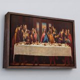 Beyaz Çerçeveli Da Vinci'nin Son Akşam Yemeği Kanvas Tablo