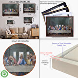 Altın Çerçeveli Da Vinci'nin Son Akşam Yemeği Kanvas Tablo