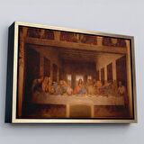 Altın Çerçeveli Da Vinci'nin Son Akşam Yemeği Kanvas Tablo