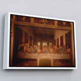 Altın Çerçeveli Da Vinci'nin Son Akşam Yemeği Kanvas Tablo