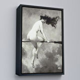 Altın Çerçeveli Albert Joseph Penot: Şabat İçin Süpürgeden Ayrılan Cadı (1910) Dekoratif Kanvas Duvar Tablosu