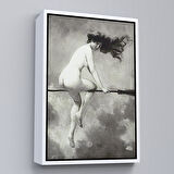 Altın Çerçeveli Albert Joseph Penot: Şabat İçin Süpürgeden Ayrılan Cadı (1910) Dekoratif Kanvas Duvar Tablosu