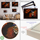 Siyah Çerçeveli Cadılar Bayramı Duvar Dekoru, Korkunç Kabaklar Cadılar Bayramı Duvar Tablosu