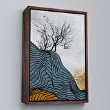 Altın Çerçeveli Modern Renkli Soyut Tablo