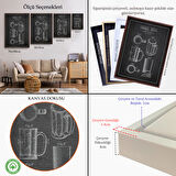 Kahverengi Çerçeveli 1951 tarihli Bira Bardağı Patent Çizimi Dekoratif Kanvas Duvar Tablosu