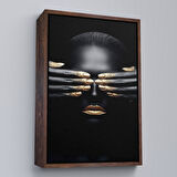 Altın Çerçeveli Afrikalı Kadın Duvar Sanatı, Afrikalı Kız Kanvas Tablosu