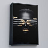 Beyaz Çerçeveli Afrikalı Kadın Duvar Sanatı, Afrikalı Kız Kanvas Tablosu