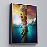 Altın Çerçeveli İsa'nın Eli Tuval Kanvas Tablo