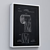 Kahverengi Çerçeveli Tuvalet Kağıdı Rulosu Patent Kanvas Tablo