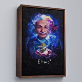 Siyah Çerçeveli Albert Einstein E=mc2 Kanvas Tablo, Matematik Öğretmeninin Hediyesi