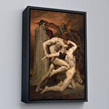 Siyah Çerçeveli Dante ve Virgil Cehennemde William Adolphe Bouguereau Klasik Kanvas Tablo