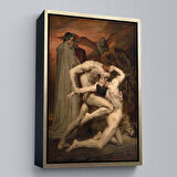 Siyah Çerçeveli Dante ve Virgil Cehennemde William Adolphe Bouguereau Klasik Kanvas Tablo