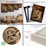 Siyah Çerçeveli Dante ve Virgil Cehennemde William Adolphe Bouguereau Klasik Kanvas Tablo