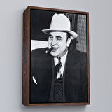 Beyaz Çerçeveli Ünlü Sabıka Fotoğrafı Posteri, Ünlü Mafya Patronu, Al Capone Kanvas Tablo