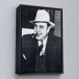 Beyaz Çerçeveli Ünlü Sabıka Fotoğrafı Posteri, Ünlü Mafya Patronu, Al Capone Kanvas Tablo