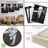 Siyah Çerçeveli Ünlü Sabıka Fotoğrafı Posteri, Ünlü Mafya Patronu, Al Capone Kanvas Tablo