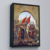 Kahverengi Çerçeveli Fausto Zonaro Fatih Sultan Mehmet İstanbul'a Girerken Kanvas Tablo