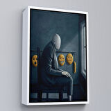 Kahverengi Çerçeveli Gerçeküstü Psikolojik Trans Kanvas Tablo