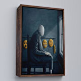 Siyah Çerçeveli Gerçeküstü Psikolojik Trans Kanvas Tablo