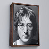 Kahverengi Çerçeveli John Lennon Kanvas Duvar Sanatı Tablo