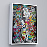 Siyah Çerçeveli Graffiti Marilyn Monroe, Renkli Marilyn Monroe Kanvas Tablo