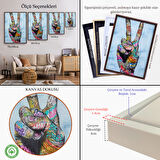 Kahverengi Çerçeveli Kanvas Tablo Graffiti Zafer İşareti Bansky Duvar Sanatı, Graffiti Sokak Sanatı