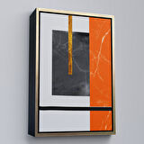 Beyaz Çerçeveli Modern Renkli Soyut Tablo