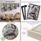 Altın Çerçeveli Öpüşme Kanvas Duvar Sanatı, Öpüşme Banksy Tarzı Graffiti Sokak Kanvas Tablo