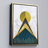 Altın Çerçeveli Modern Renkli Soyut Tablo