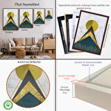 Altın Çerçeveli Modern Renkli Soyut Tablo