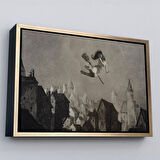 Kahverengi Çerçeveli Amerikan Kabusları Tablo, Şabat Ayini, Cadı Uçuşu Kanvas Tablo, Wiccan Sihirli Dekor