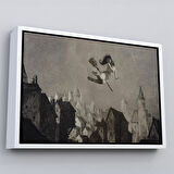 Kahverengi Çerçeveli Amerikan Kabusları Tablo, Şabat Ayini, Cadı Uçuşu Kanvas Tablo, Wiccan Sihirli Dekor