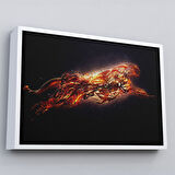 Siyah Çerçeveli Altın Renkli Koşan Çita Kanvas Tablo, Hayvan Duvar Sanatı, Büyük Kanvas Tablo