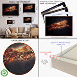 Siyah Çerçeveli Altın Renkli Koşan Çita Kanvas Tablo, Hayvan Duvar Sanatı, Büyük Kanvas Tablo