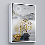 Siyah Çerçeveli Modern Renkli Soyut Tablo