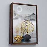 Siyah Çerçeveli Modern Renkli Soyut Tablo