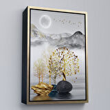 Siyah Çerçeveli Modern Renkli Soyut Tablo