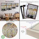 Altın Çerçeveli Modern Renkli Soyut Tablo