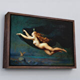 Kahverengi Çerçeveli La Nuit by Auguste Raynaud Kanvas Duvar Sanatı Tablo, Klasik Sanat